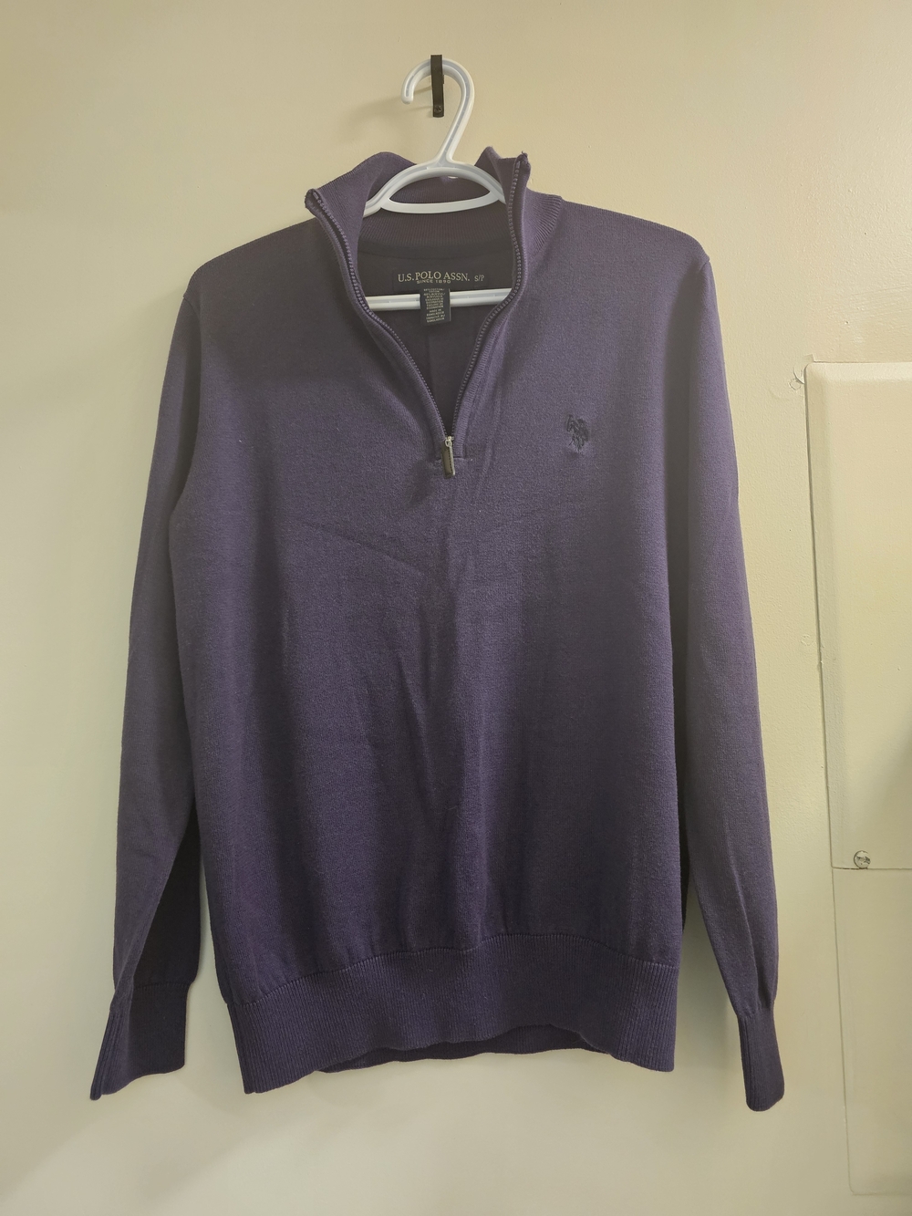 U.S. Polo Assn. Men's Dark Purple Quarter-Zip Knit Sweater